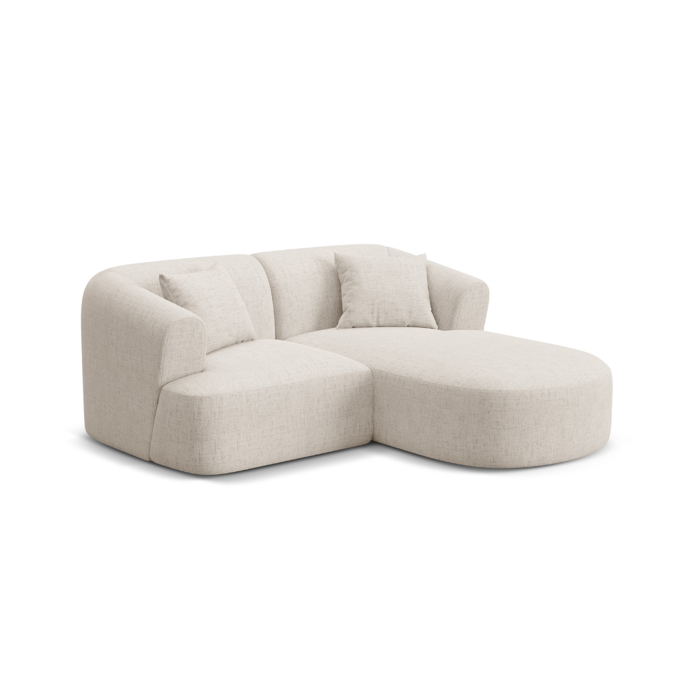 Right-facing 3-seater sofa CAMPI cream chenille