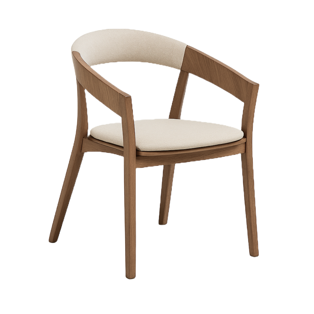 ARCHER B-4801 chair in light beige with an oak base - display model