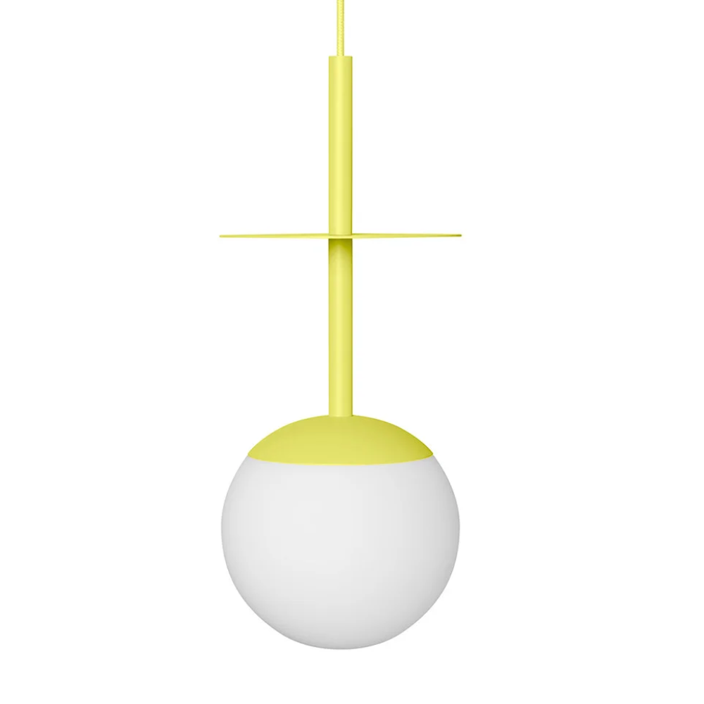 Plaat pendant lamp in bright yellow