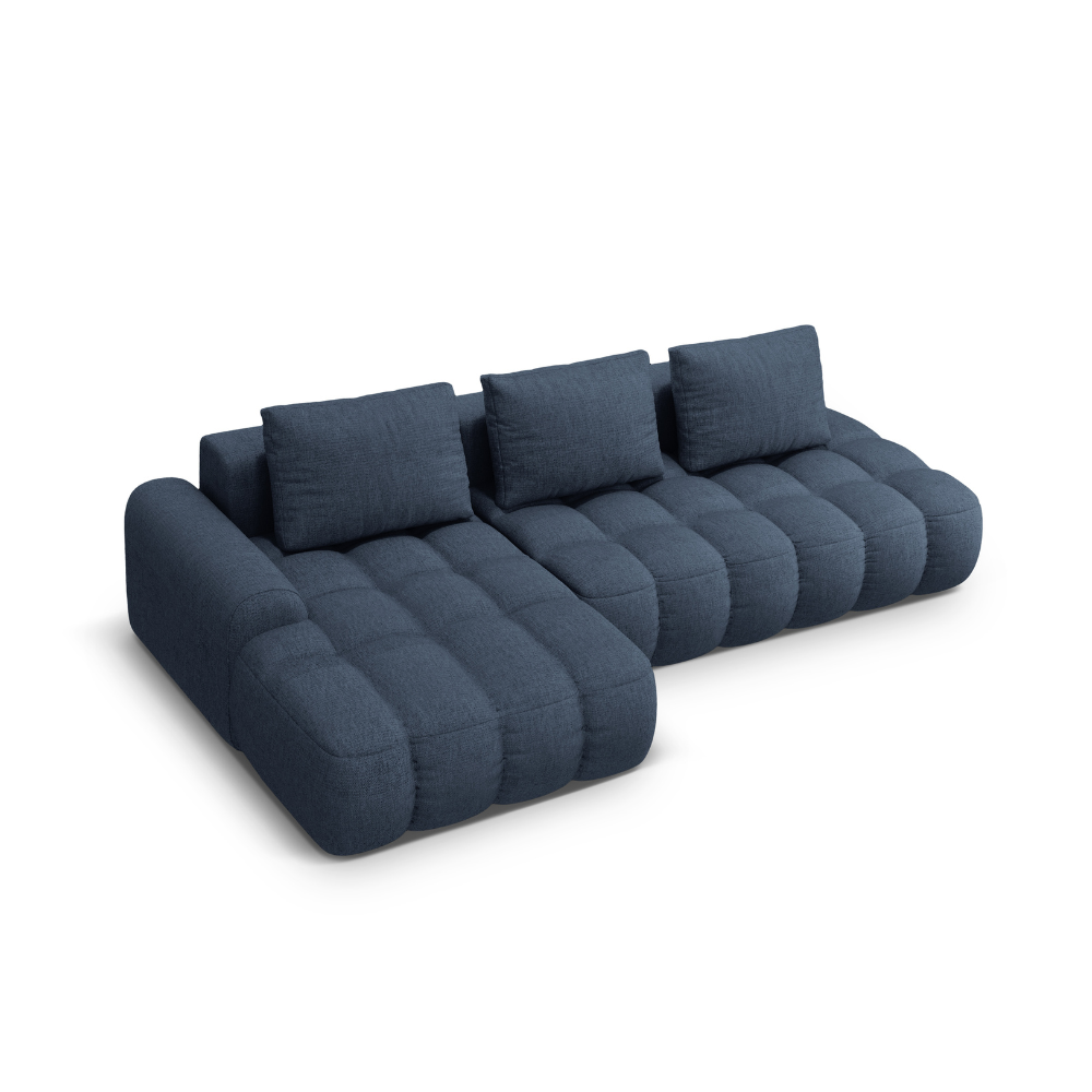 Linksseitige Schlafcouch für 3 Personen LINZ blau