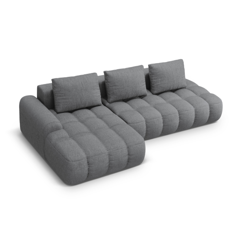 Linksseitige Schlafcouch für 3 Personen LINZ grau