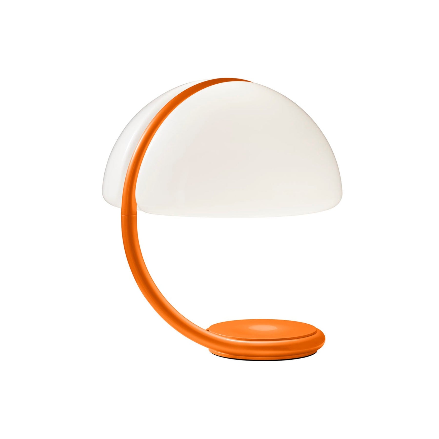 Lampa stołowa SERPENTE opalowy klosz z pomarańczową podstawą