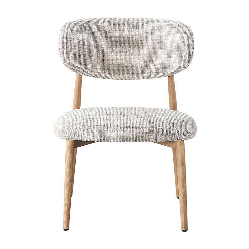 JAPANDI Sessel in grau-beige mit Holzgestell