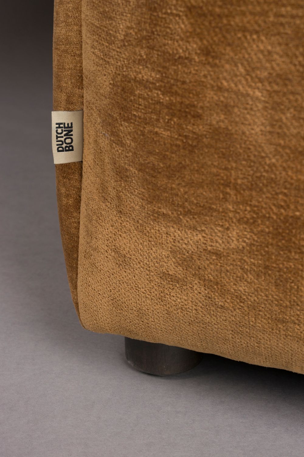 Modulsofa HACKMAN - rechte Endelement in cognacfarbenem Samt