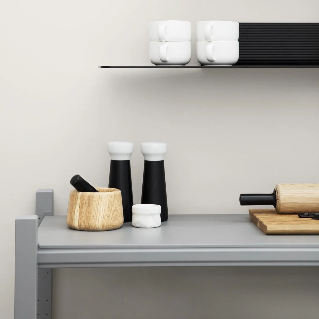 CRAFT Oak Wood Mortar with Black Marble