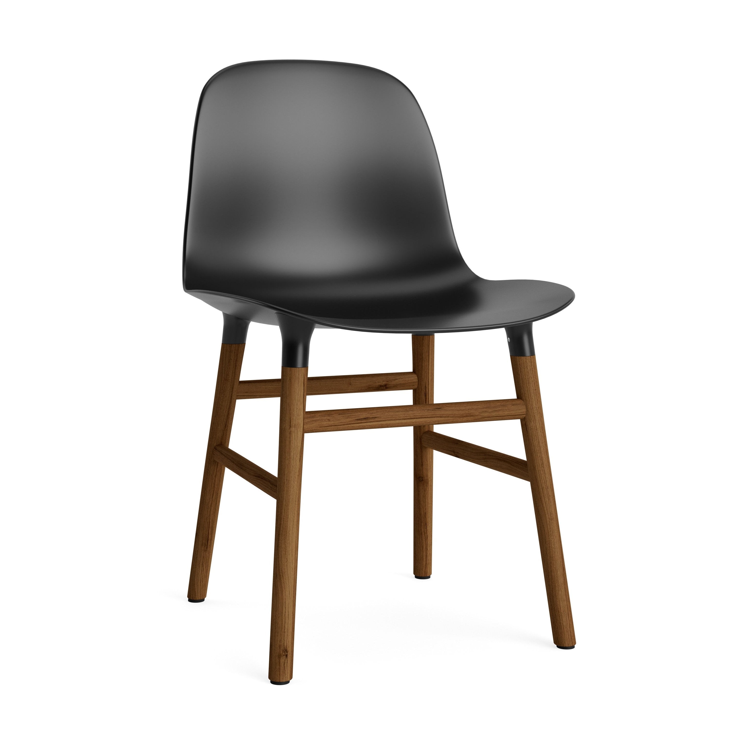 Krzesło FORM czarny z orzechową podstawą – Normann Copenhagen