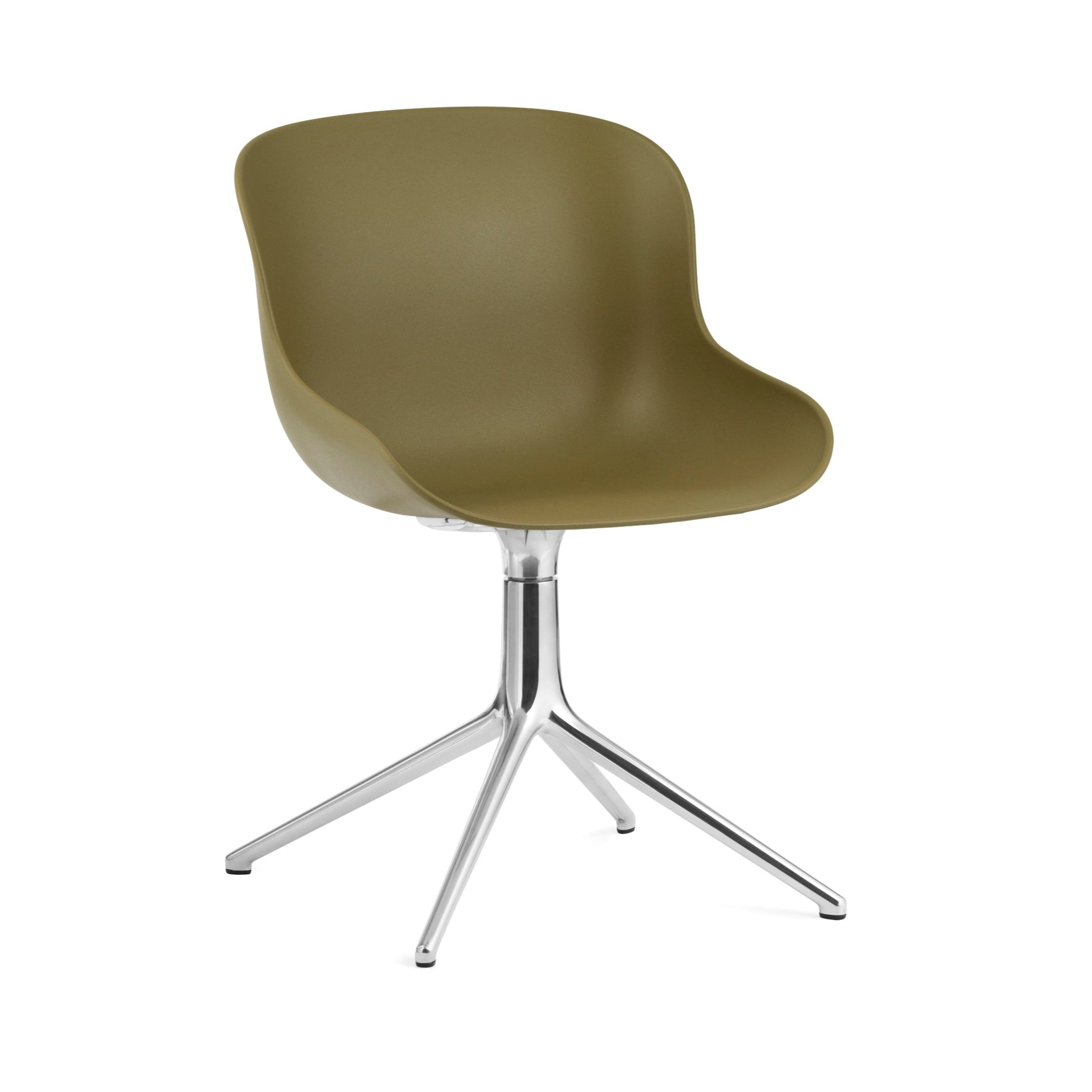 Hyg 4L Olive Office Chair mit einer Aluminiumbasis