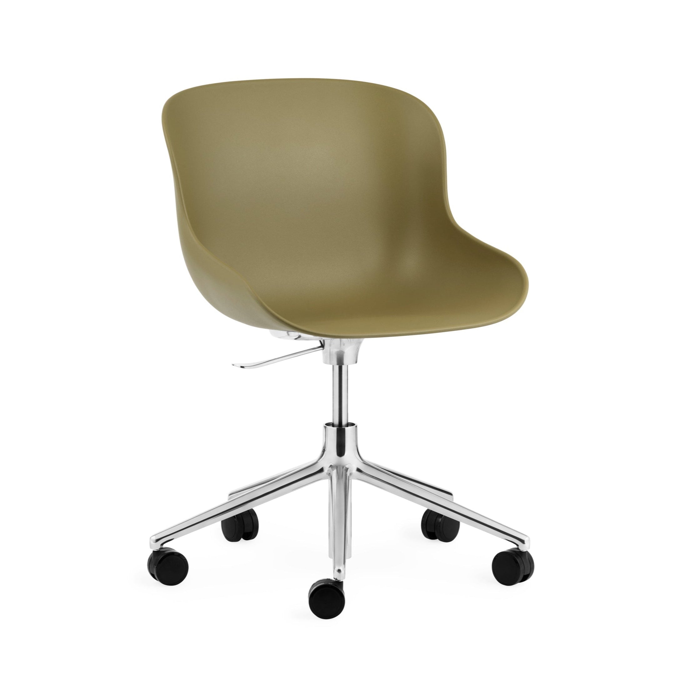 Hyg 5W Olive Office Chair mit einer Aluminiumbasis