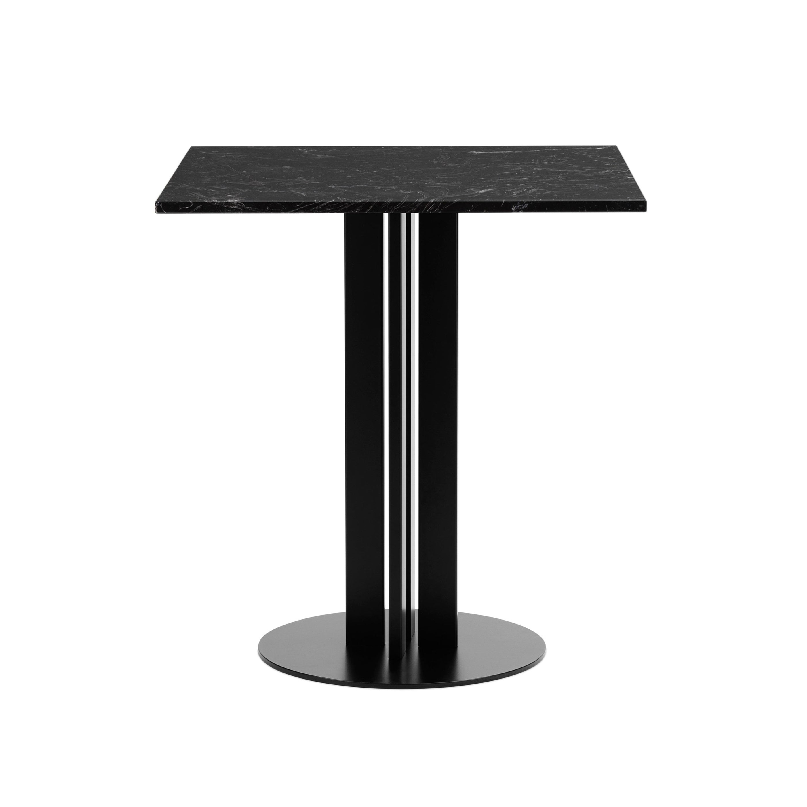 Cafe Table Scala Black Marmor Top mit einer schwarzen Basis