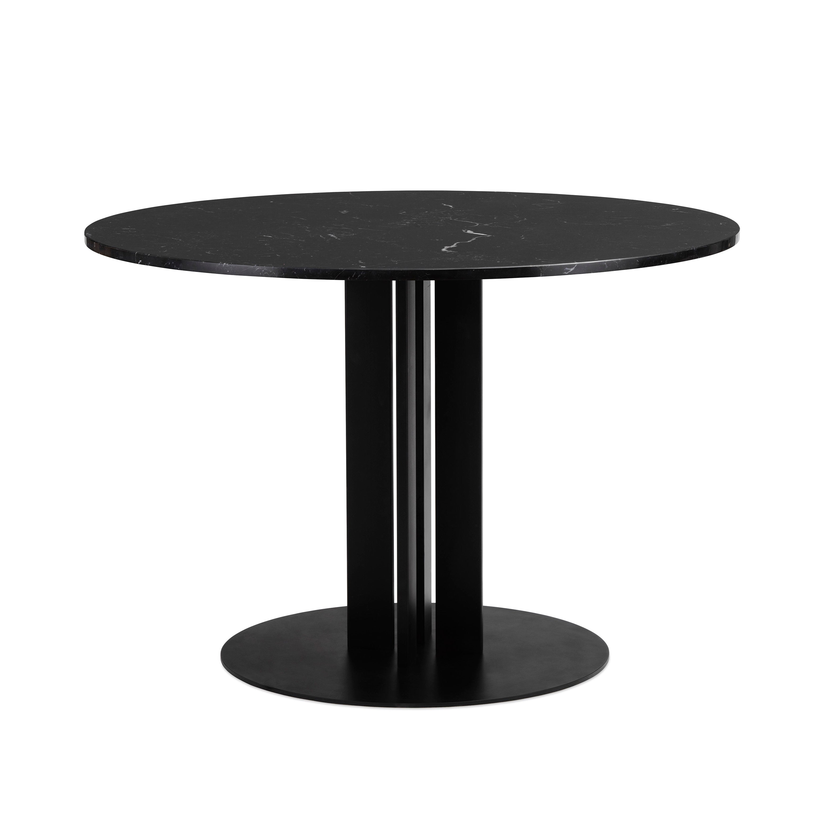 Round table Scala black marble top with a black base