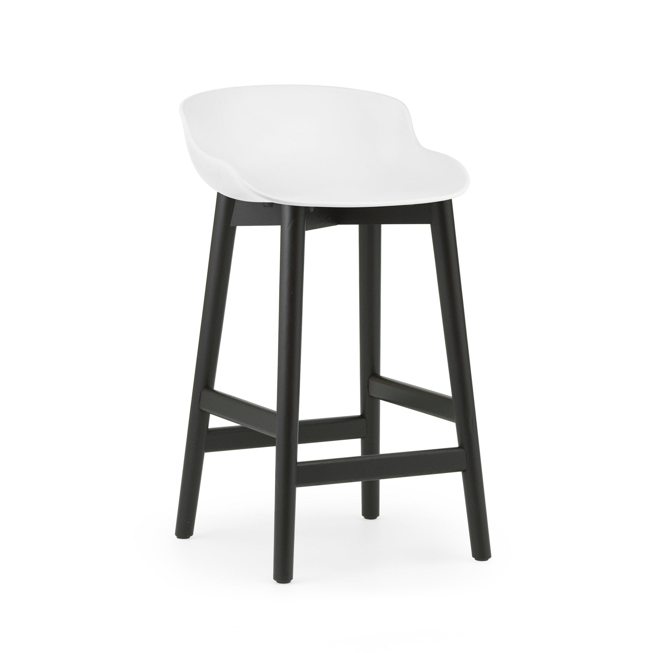 White Hyg Bar Chair with a black oak base