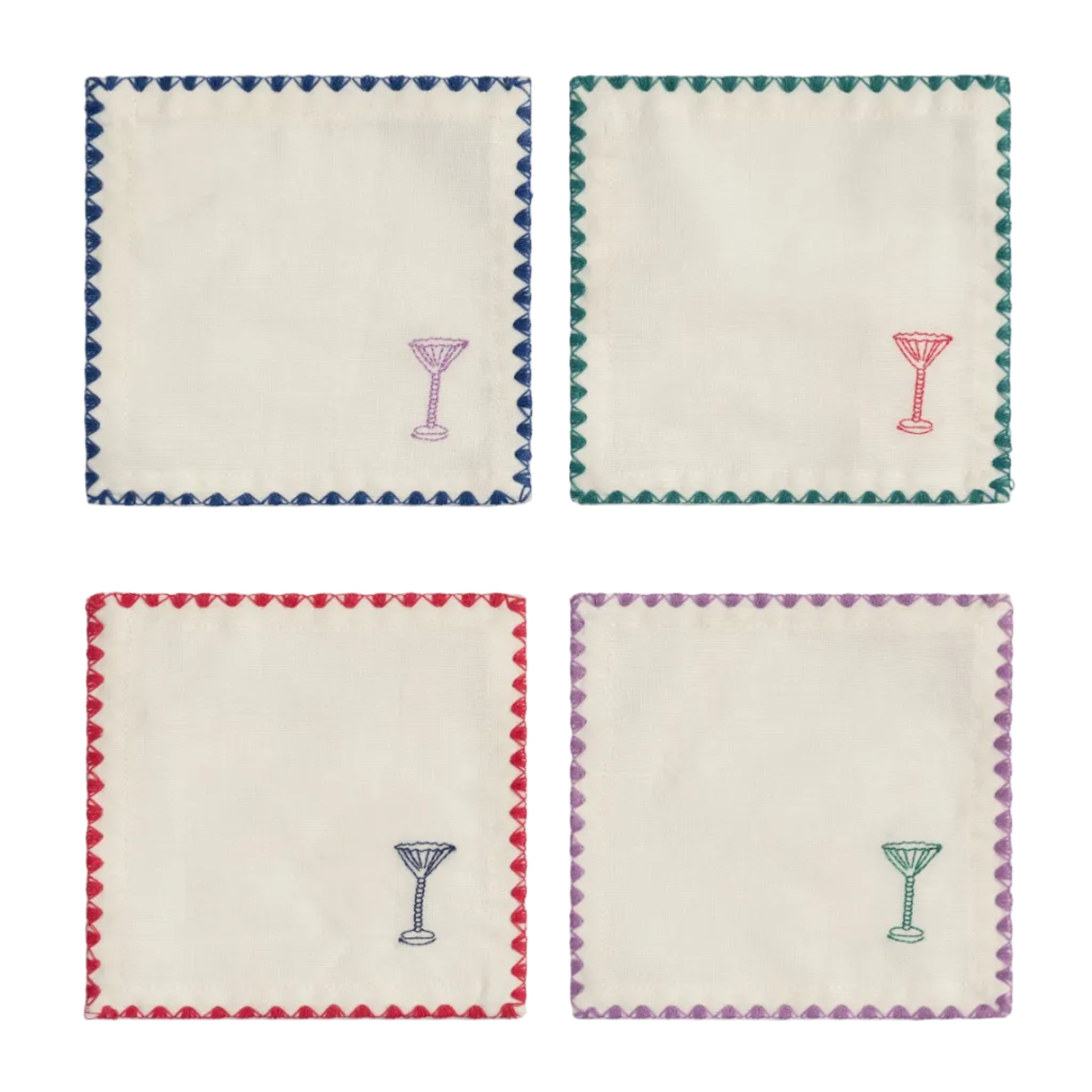Cocktailservietten-Set ZIGZAG Baumwolle