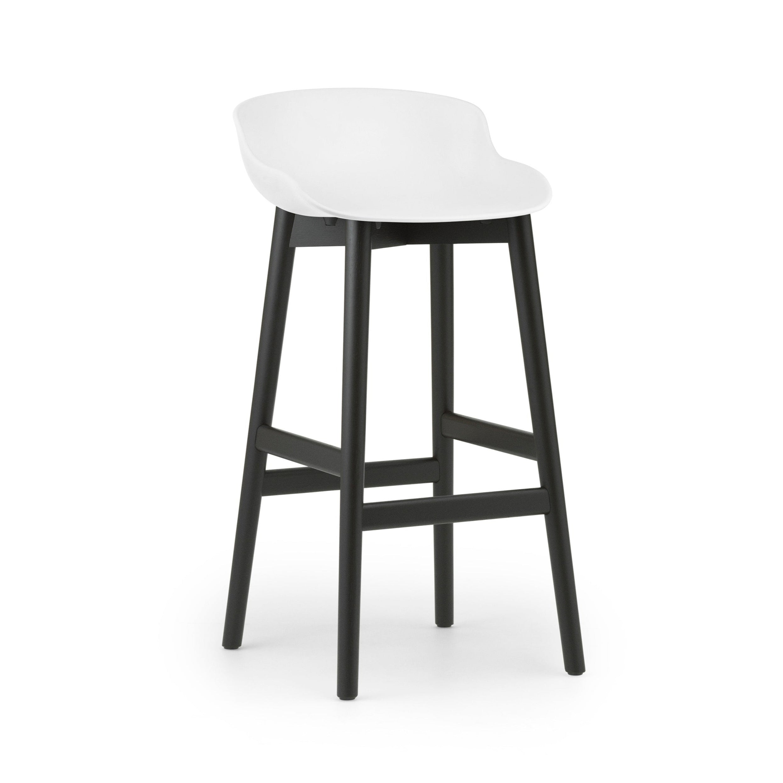 White Hyg Bar Chair with a black oak base