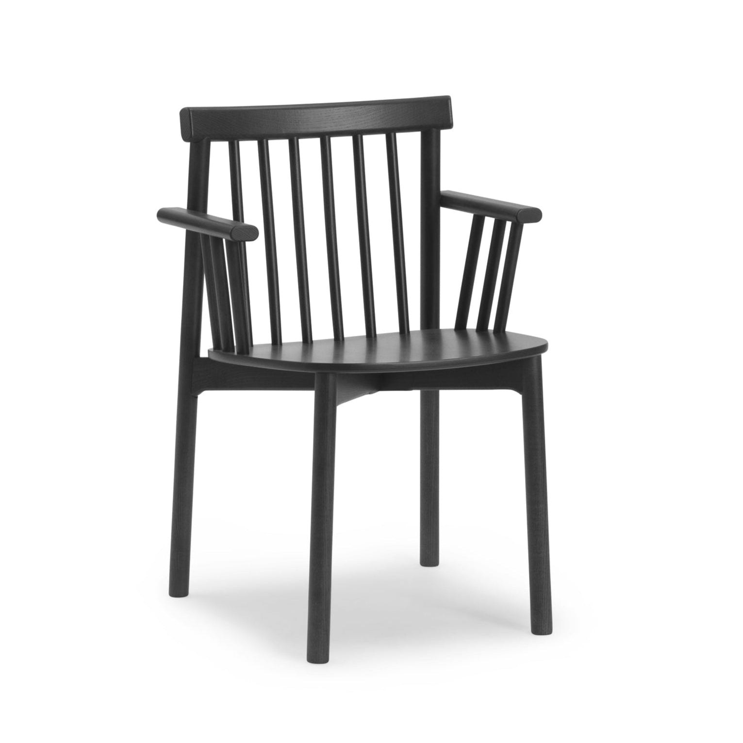 Chair with armrests Pind black ash veneer