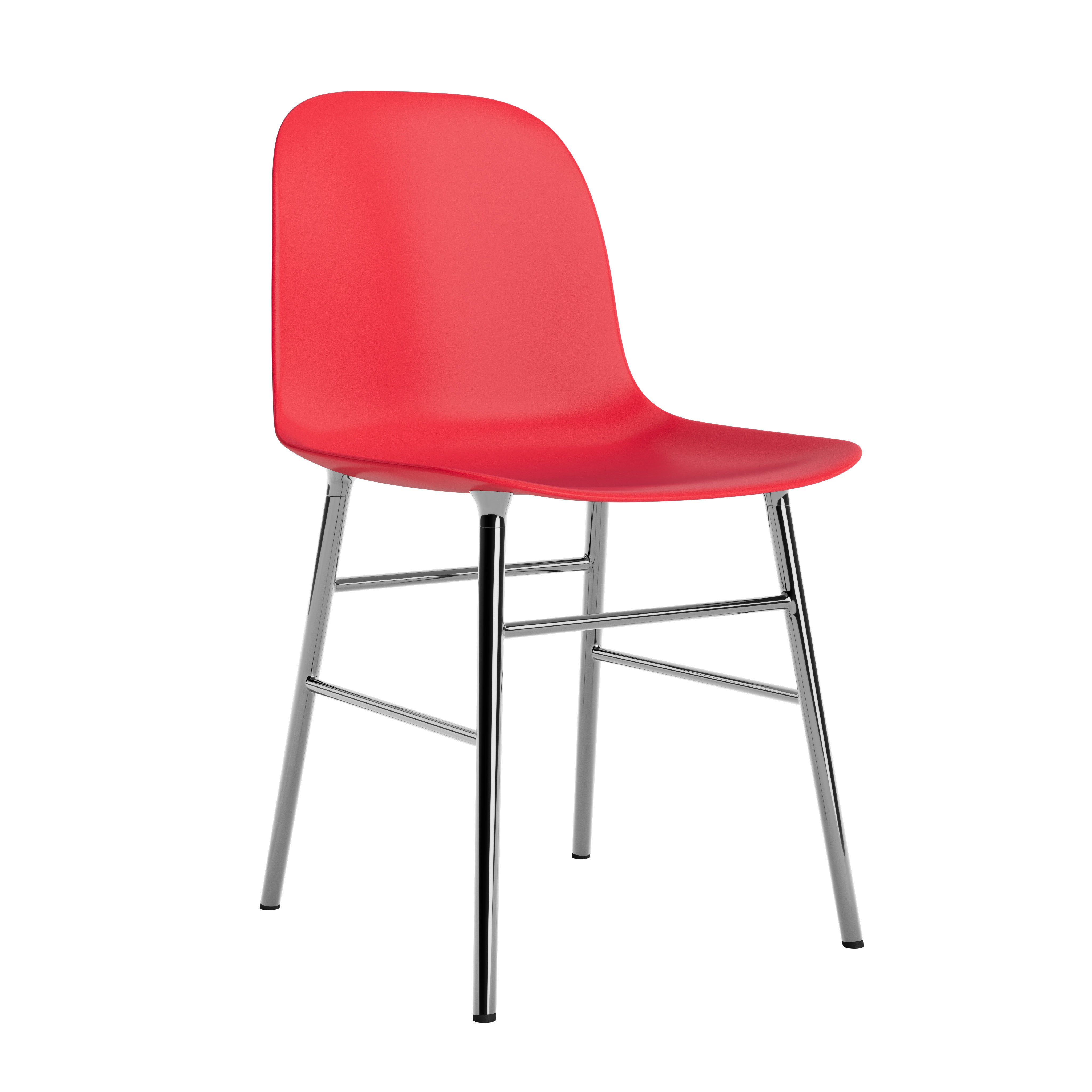 Krzesło FORM czerwony z chromowaną podstawą – Normann Copenhagen