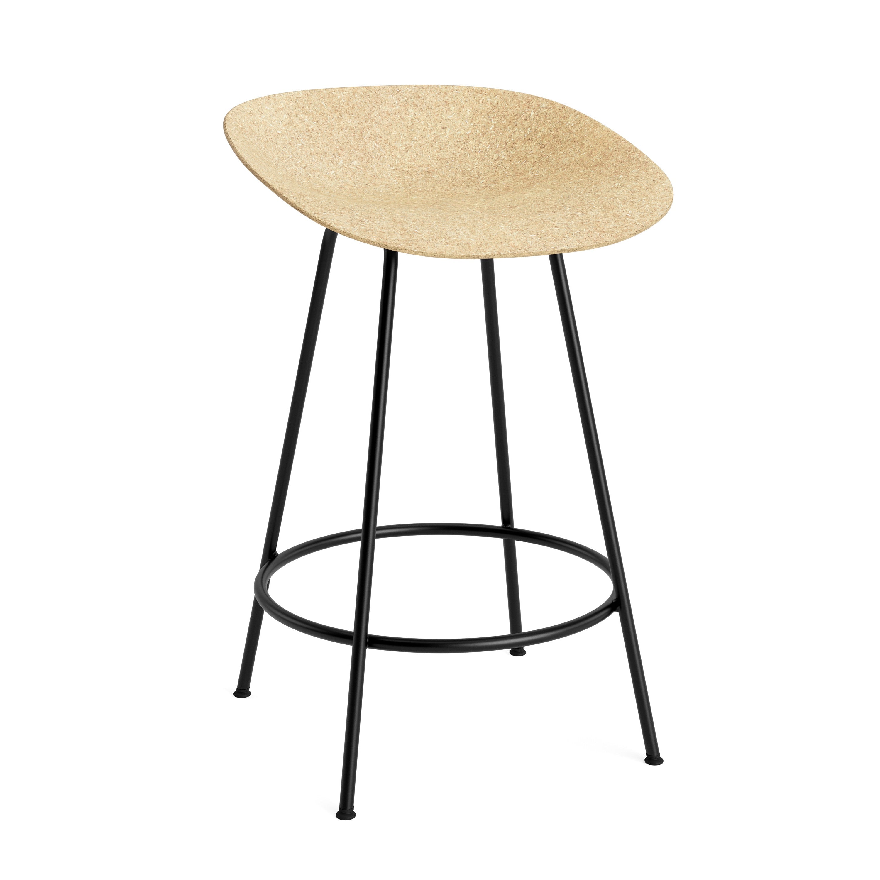 Bar chair Mat Beige with a black base