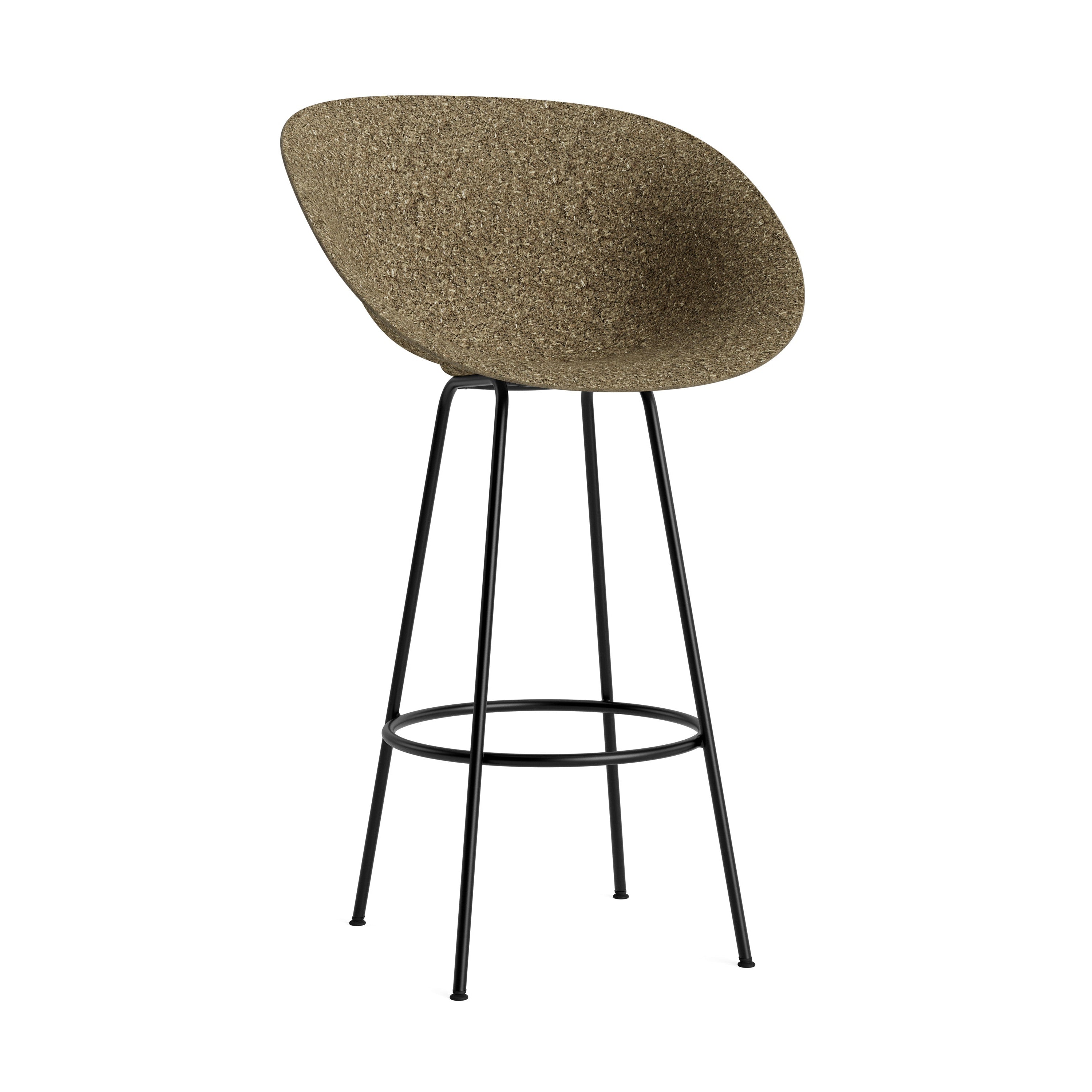 Armchair Green Mat Bar Chair with a black base