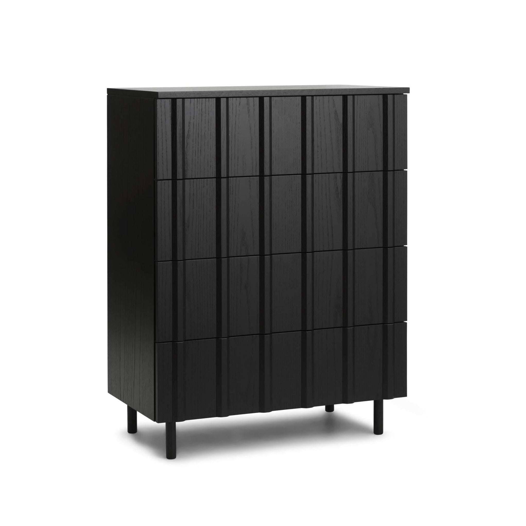 Komoda z szufladami RIB czarny fornir dębowy – Normann Copenhagen