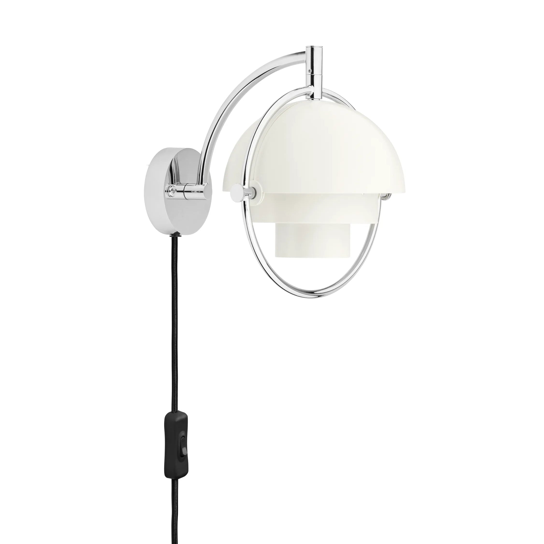 MULTI-LITE wall lamp in white with a chrome base