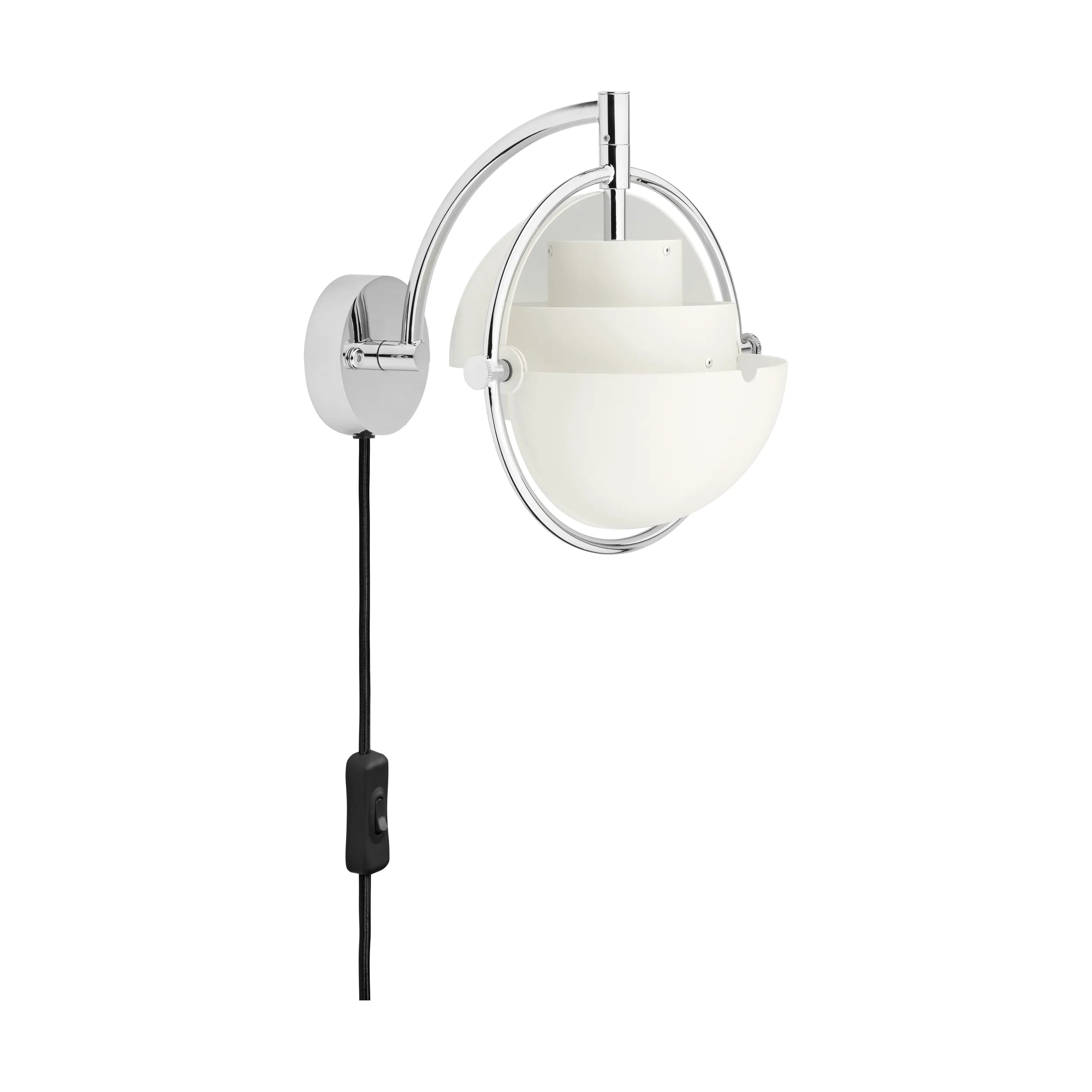 MULTI-LITE wall lamp in white with a chrome base