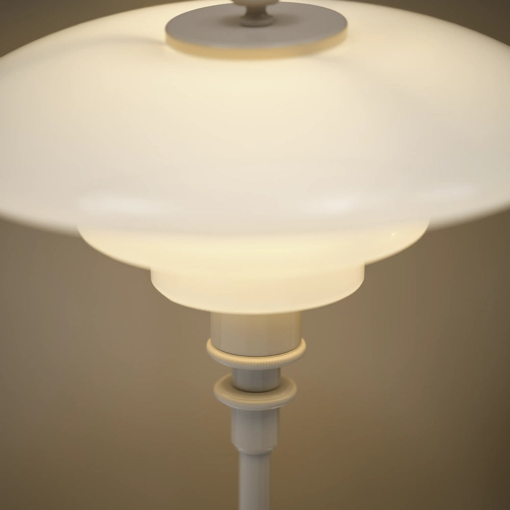 Tischlampe PH 2/1 weiß mit beigem Fuß