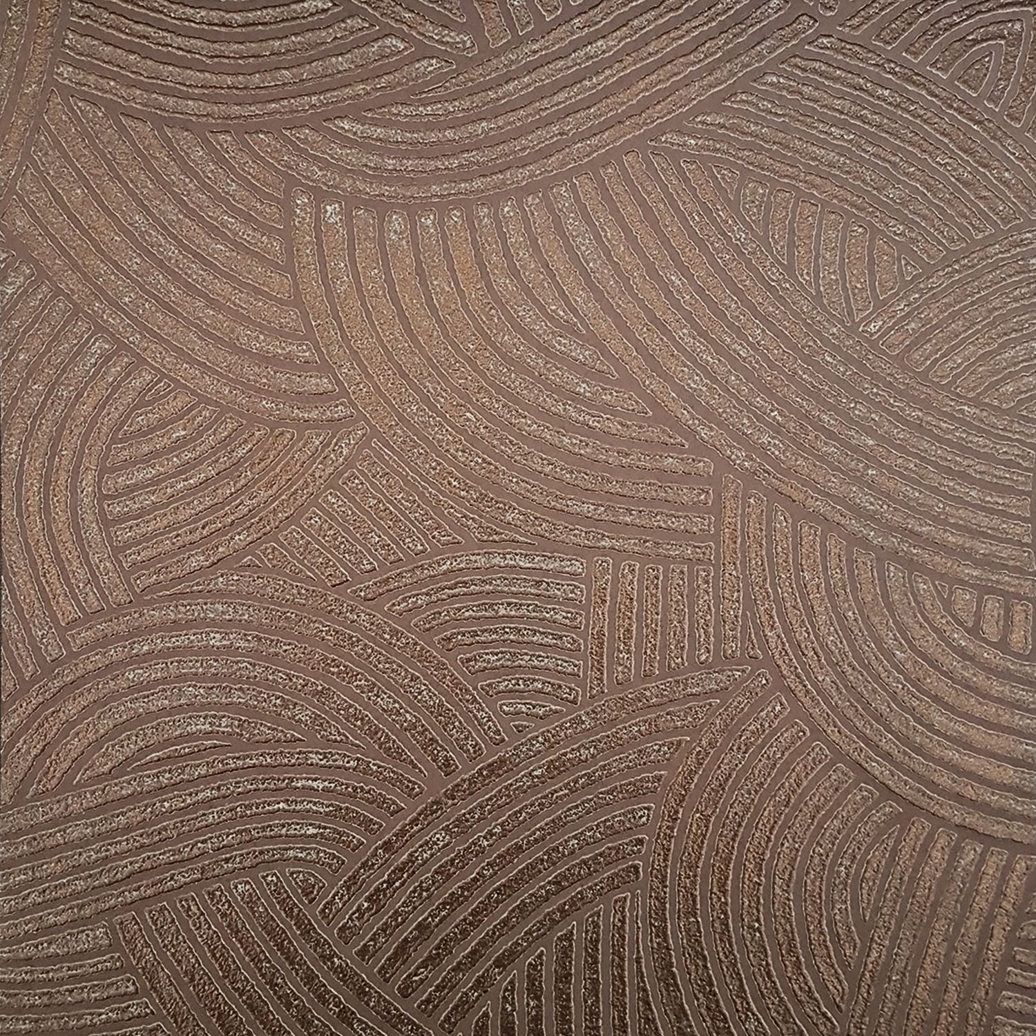 Strukturierte metallische 3D-Tapete mit geometrischem Muster ASSOUAN - TERRAKOTTA