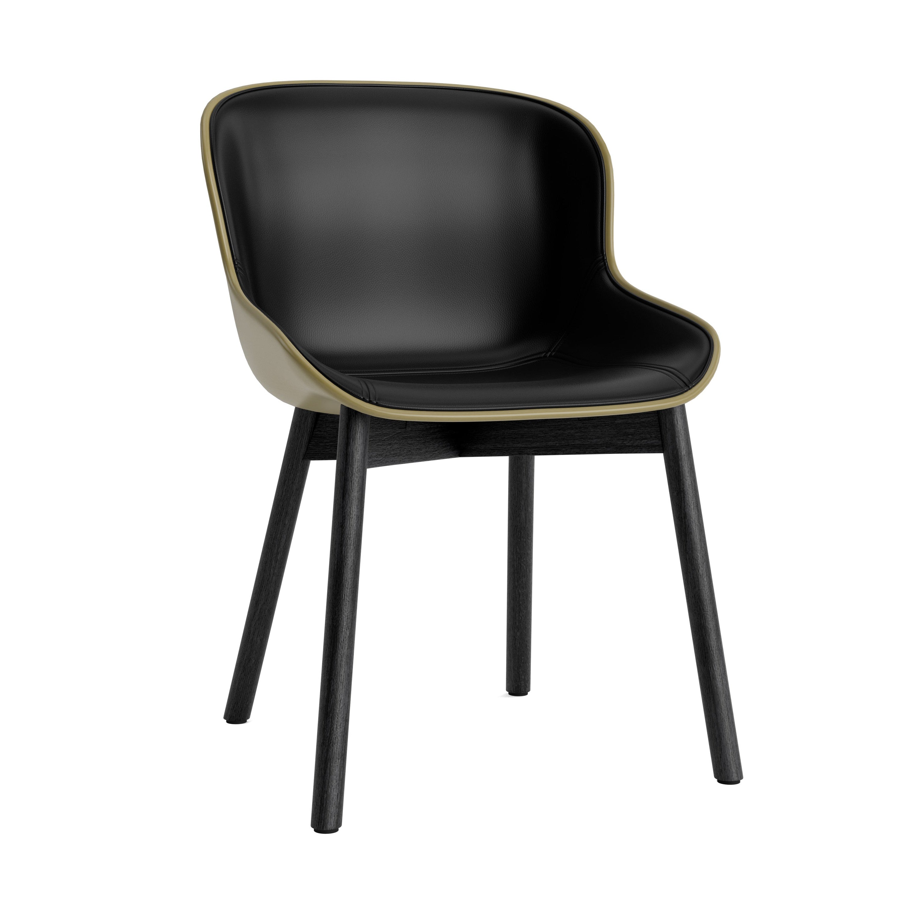 Upholstered chair olive hyga with a black oak base