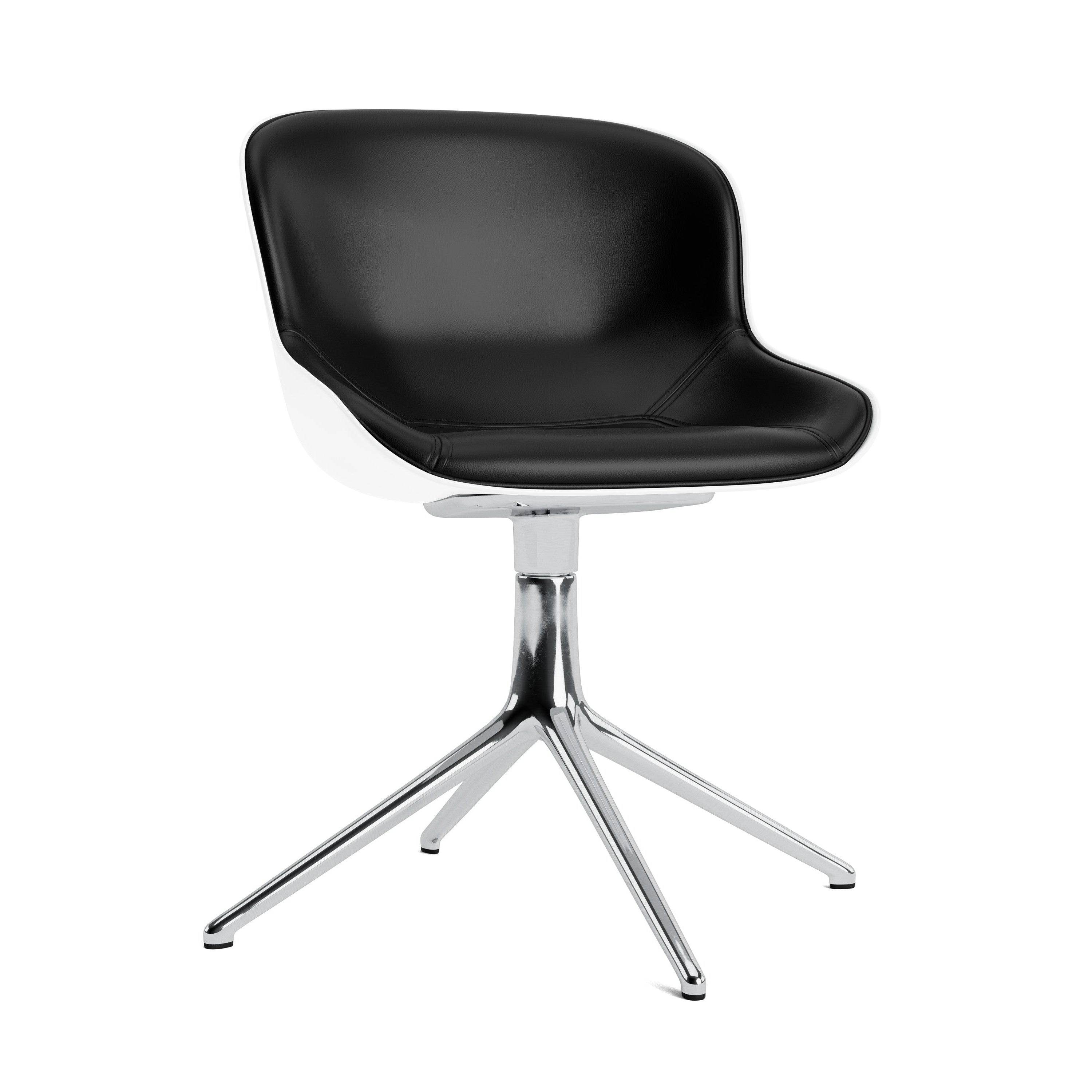 Hyg 4L weißer gepolsterter Bürostuhl mit einer Aluminiumbasis