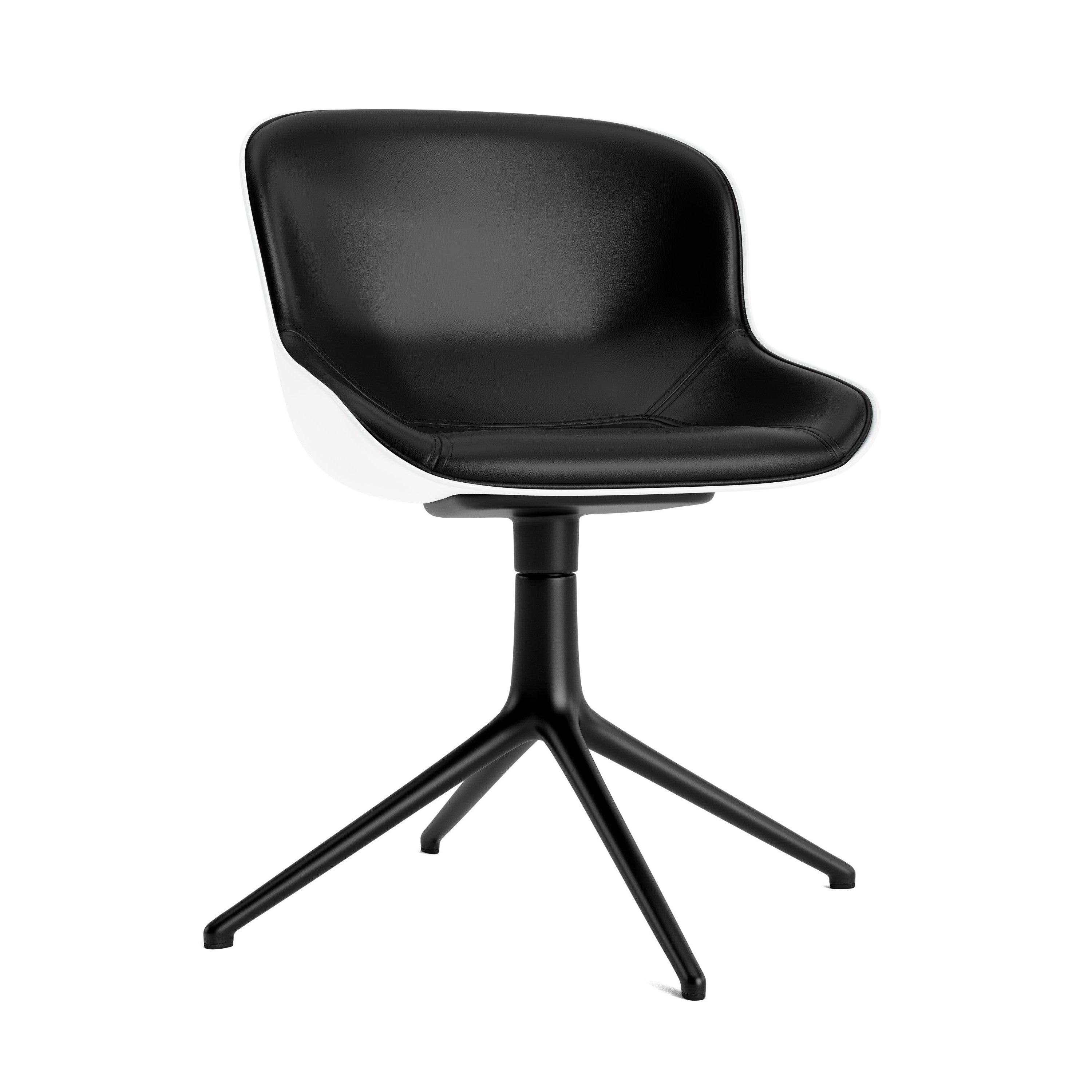 Hyg 4L weißer gepolsterter Bürostuhl mit einer schwarzen Basis