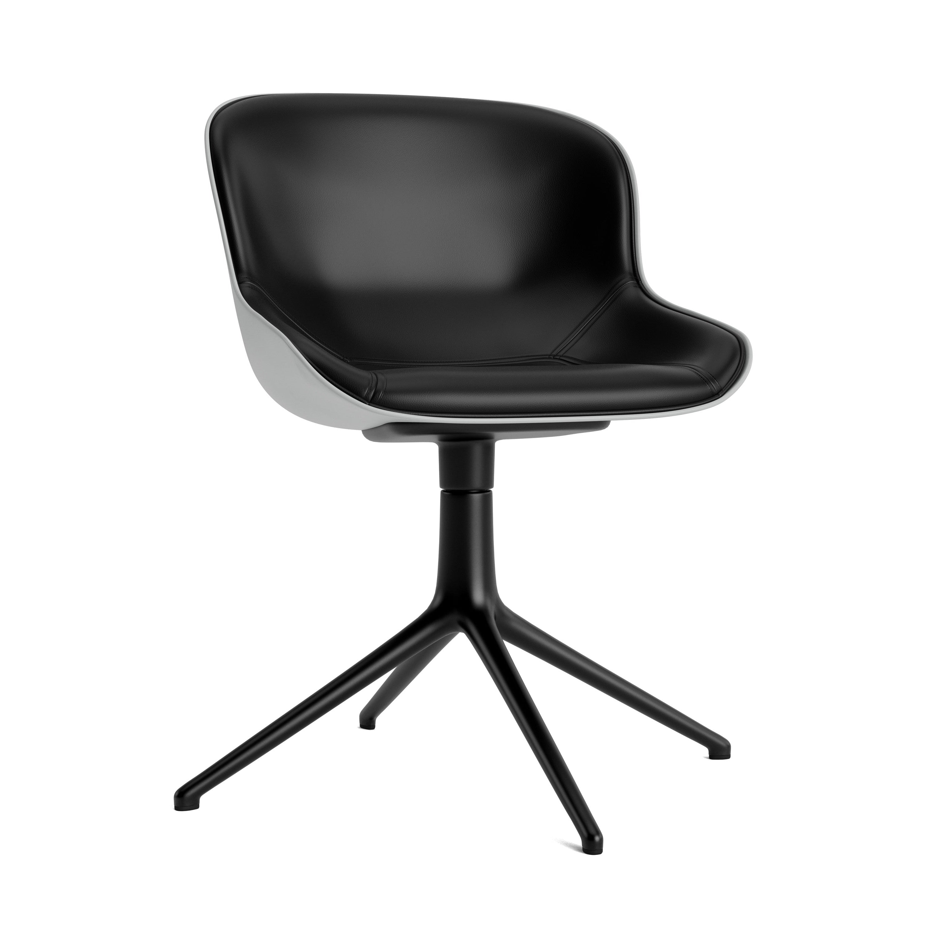 Hyg 4L Grey Polster Office Chair mit einer schwarzen Basis