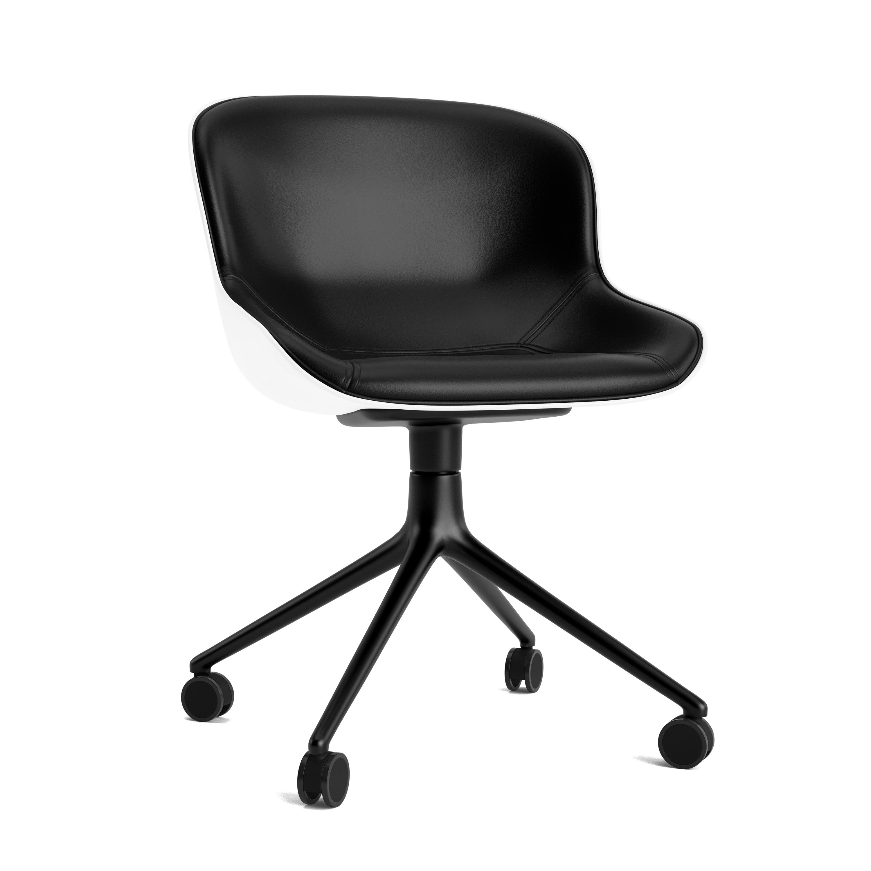 Polsterer Bürostuhl Hyg 4W White mit einer schwarzen Basis