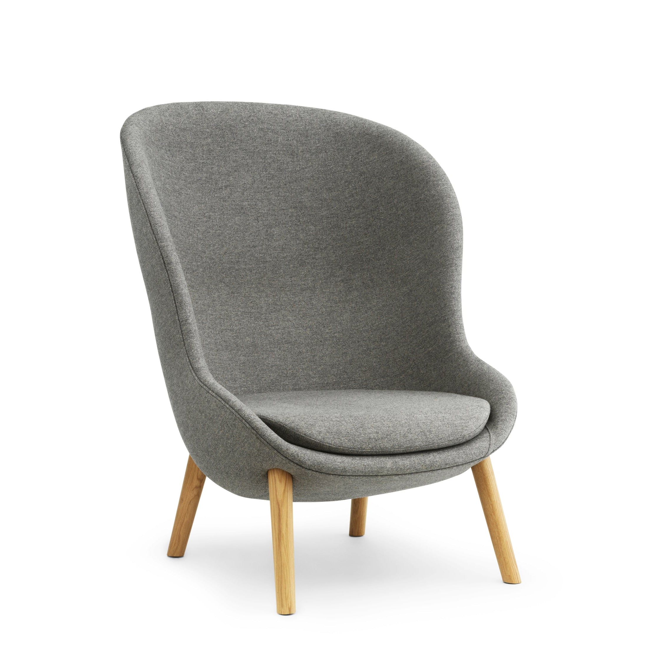 Hyg hoher Sessel mit einer Eichenbasis