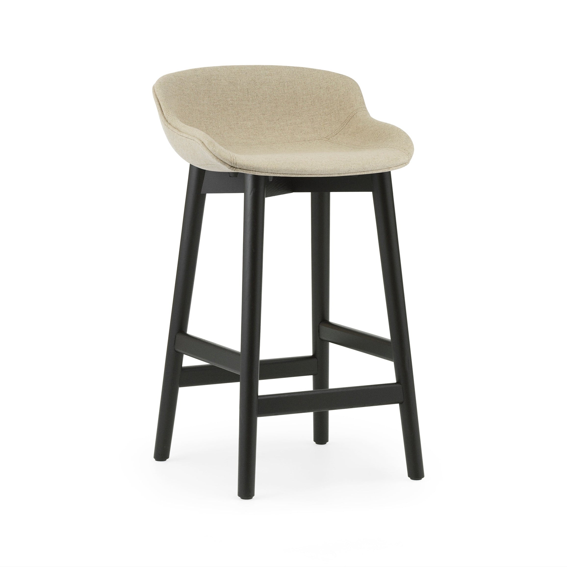 Hyg gepolsterte Barstuhl mit einer schwarzen Eichenbasis
