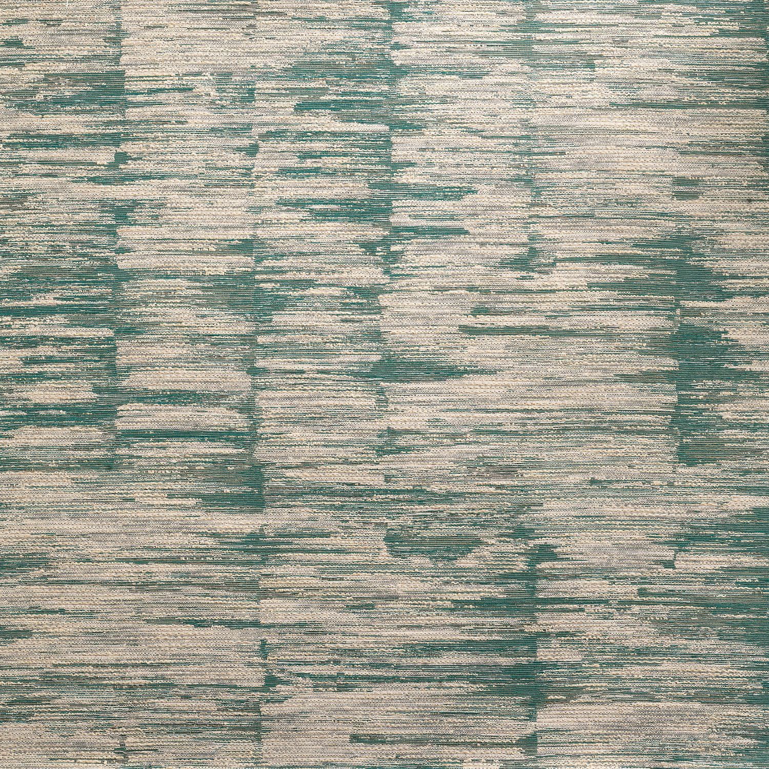 Textilstruktur-Tapete mit Streifen ALCHEMILLA - EMERAUDE/CÉLADON in mintgrün mit beige