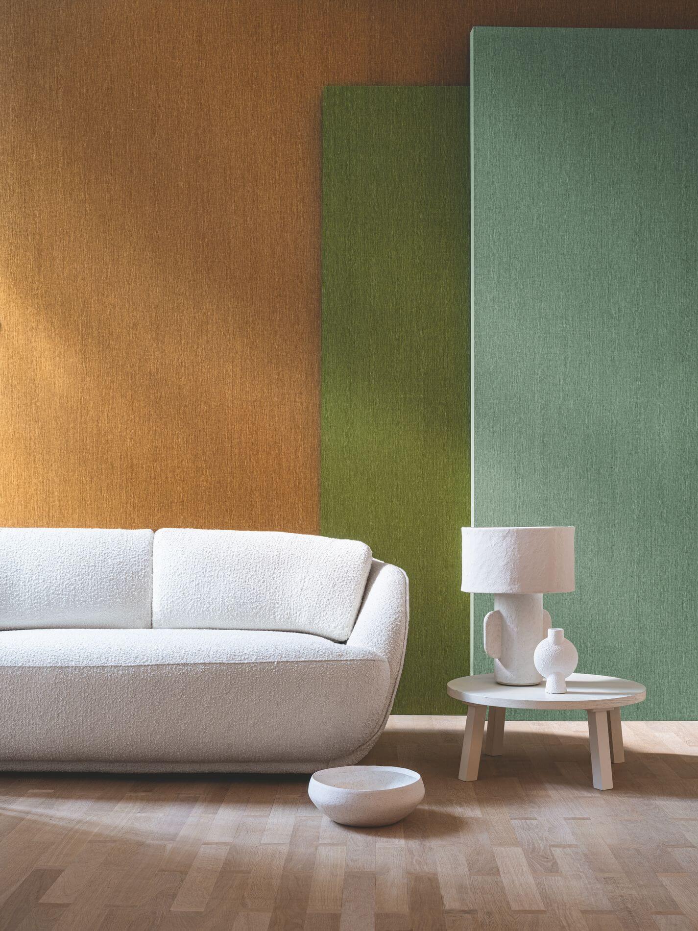 Textile wallpaper made of linen, structural ATMOSPHERE - DARK BEIGE