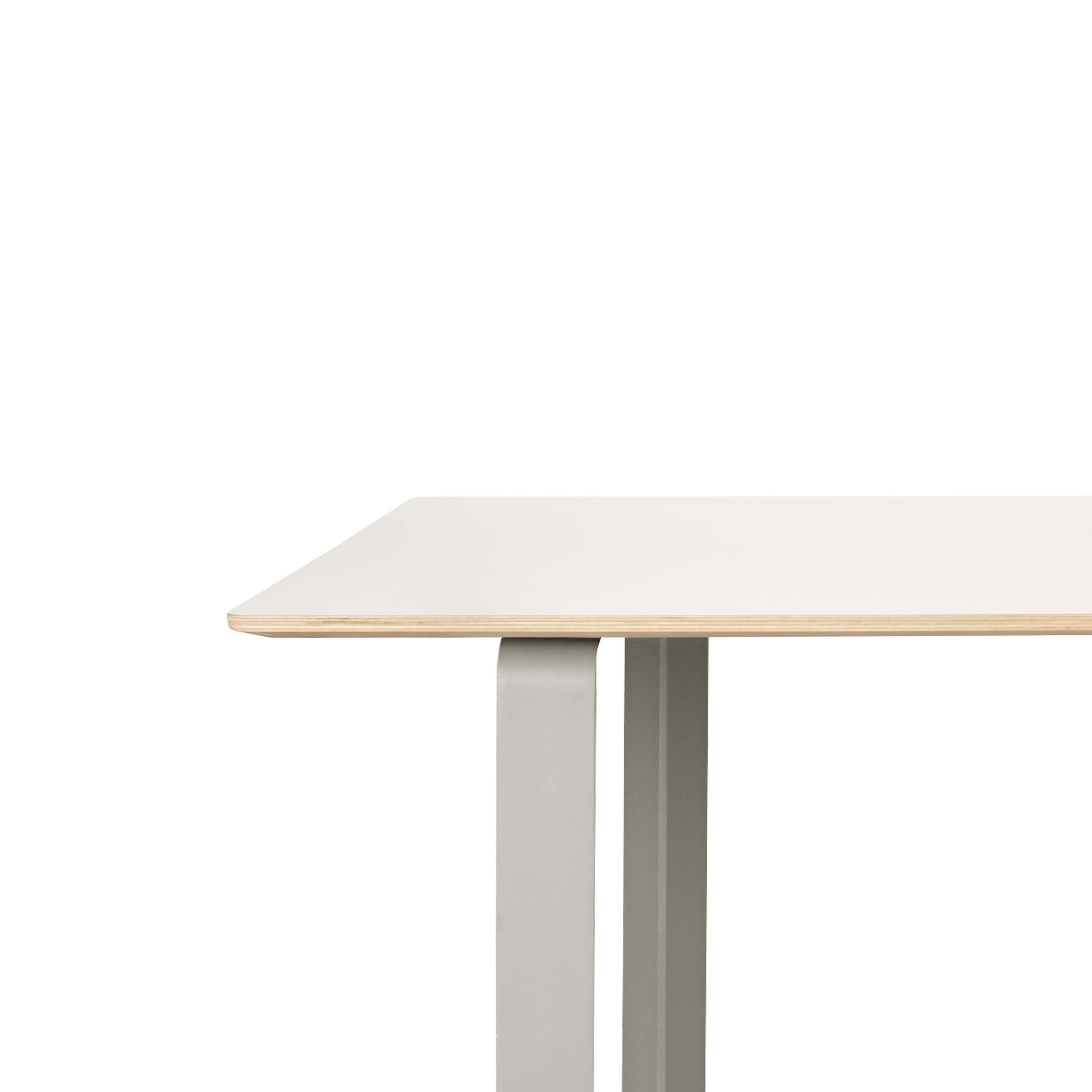 Tisch 70/70 weiß mit grauem Fuß