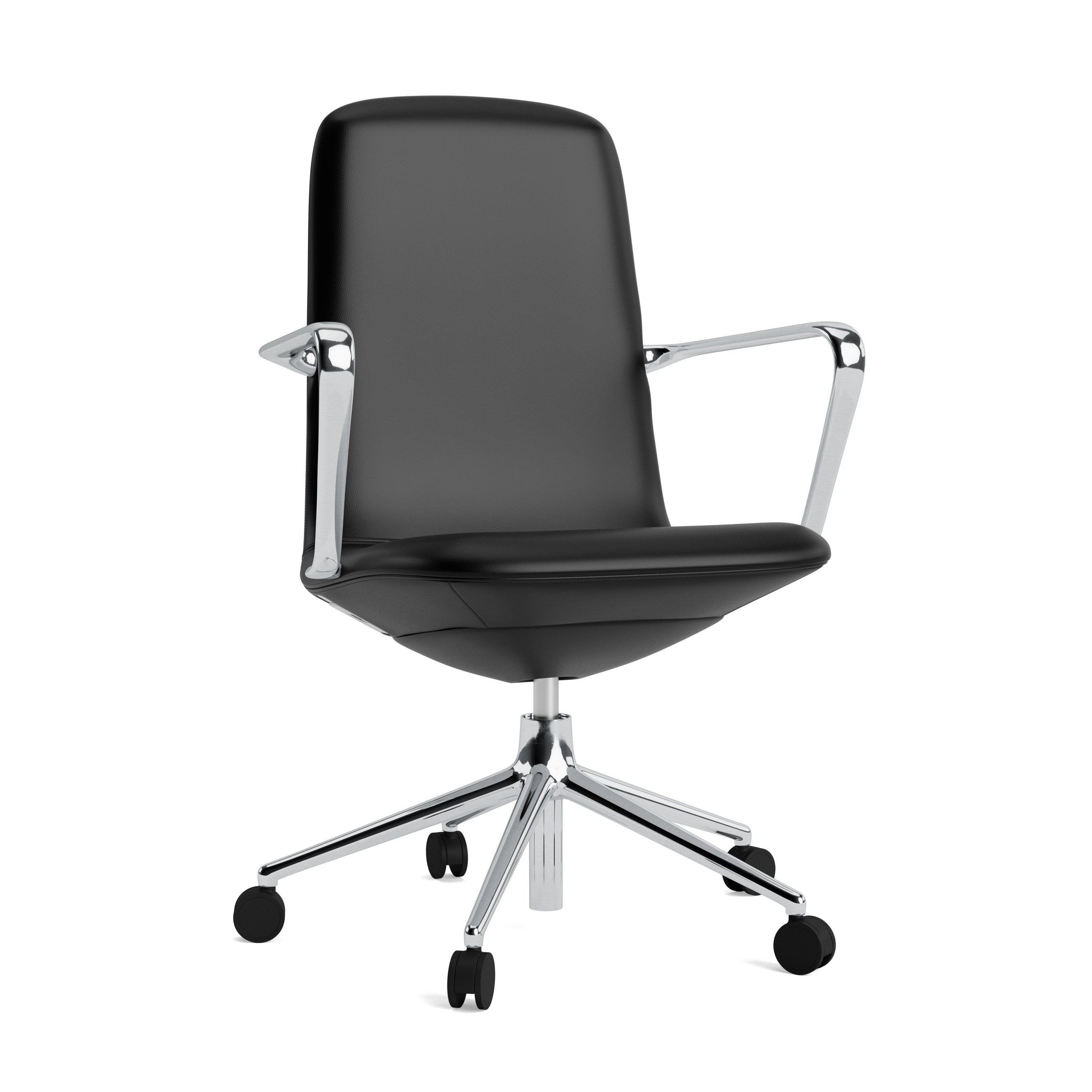 Polsterer Bürostuhl mit low 5W -Armlehnen mit einer Aluminiumbasis