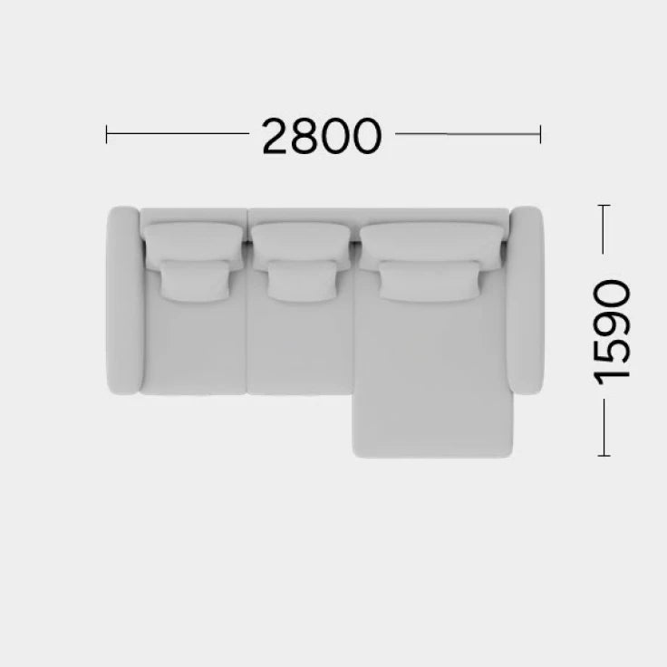 Modularer rechter Ecksofa NOOR personalisierbar