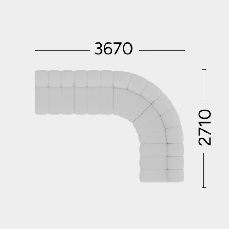 Narożnik prawostronny NONU Rosanero 367x271 cm Grupa 0 Nie Eye on Design