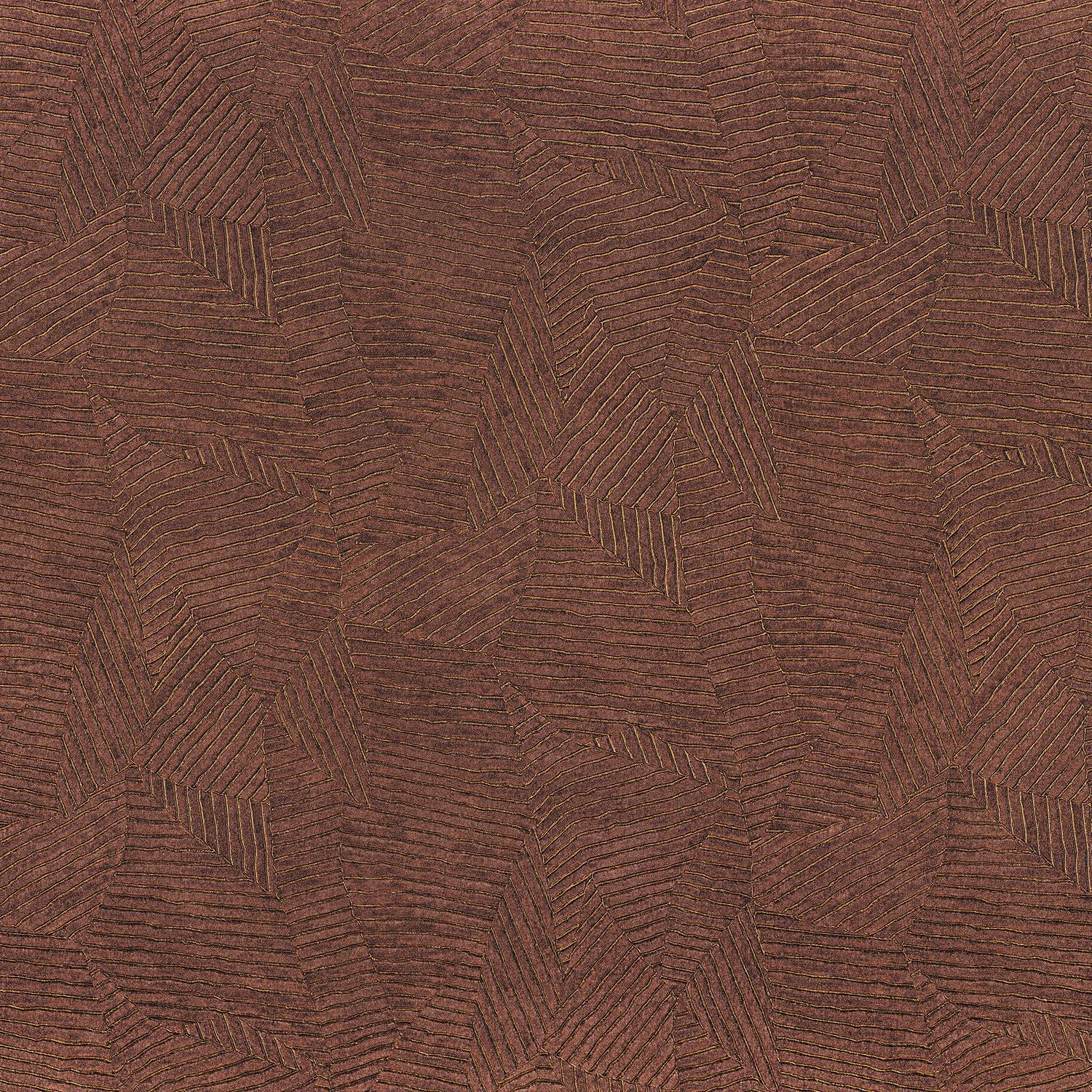 Strukturierte Tapete, die Bambusblätter imitiert SOROA - TERRACOTTA Terakota