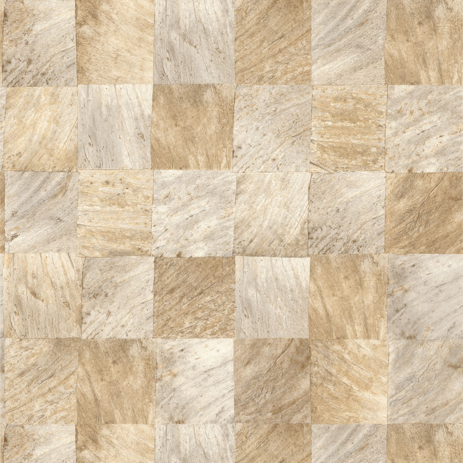 Textured wallpaper with a geometric wood-like pattern ABALE - SABLE beige