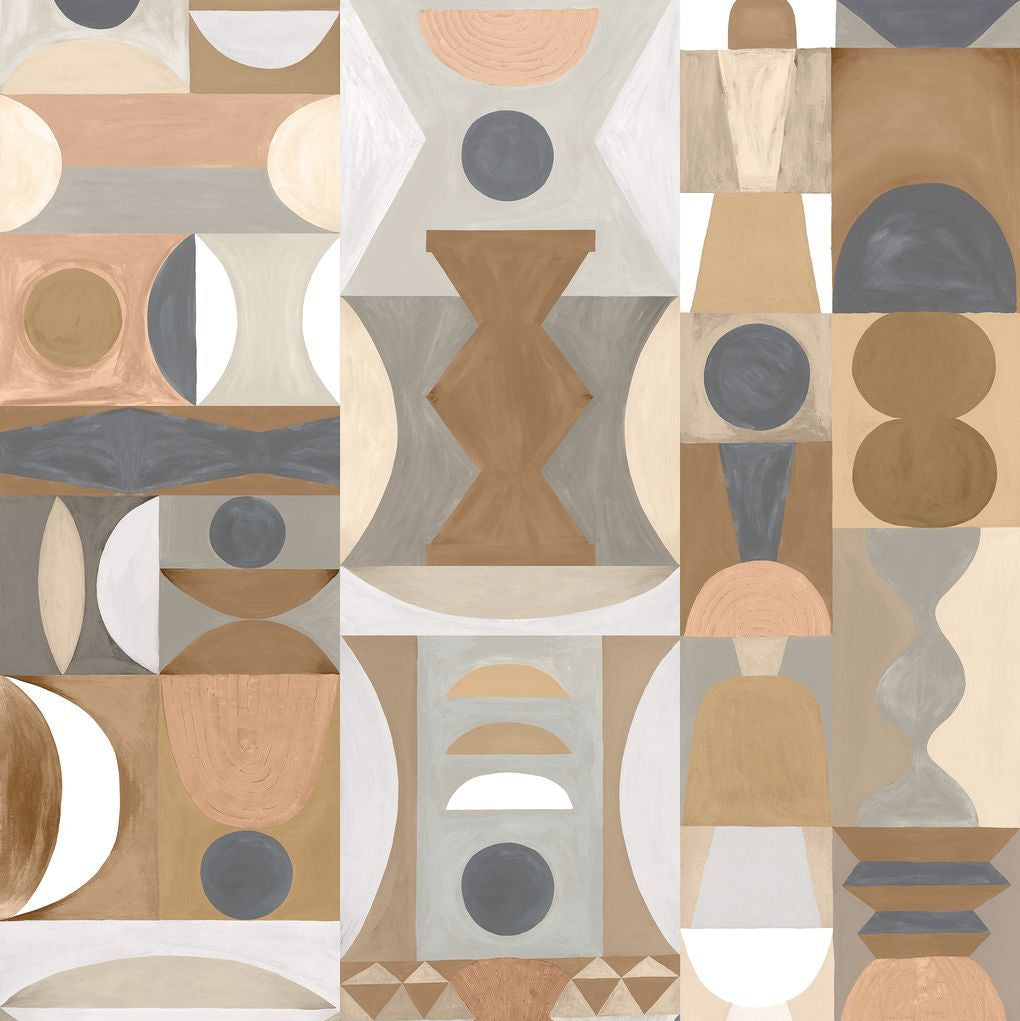 Wandbild mit geometrischem Muster MODELAGE - CAMEL/NUDE beige mit braun