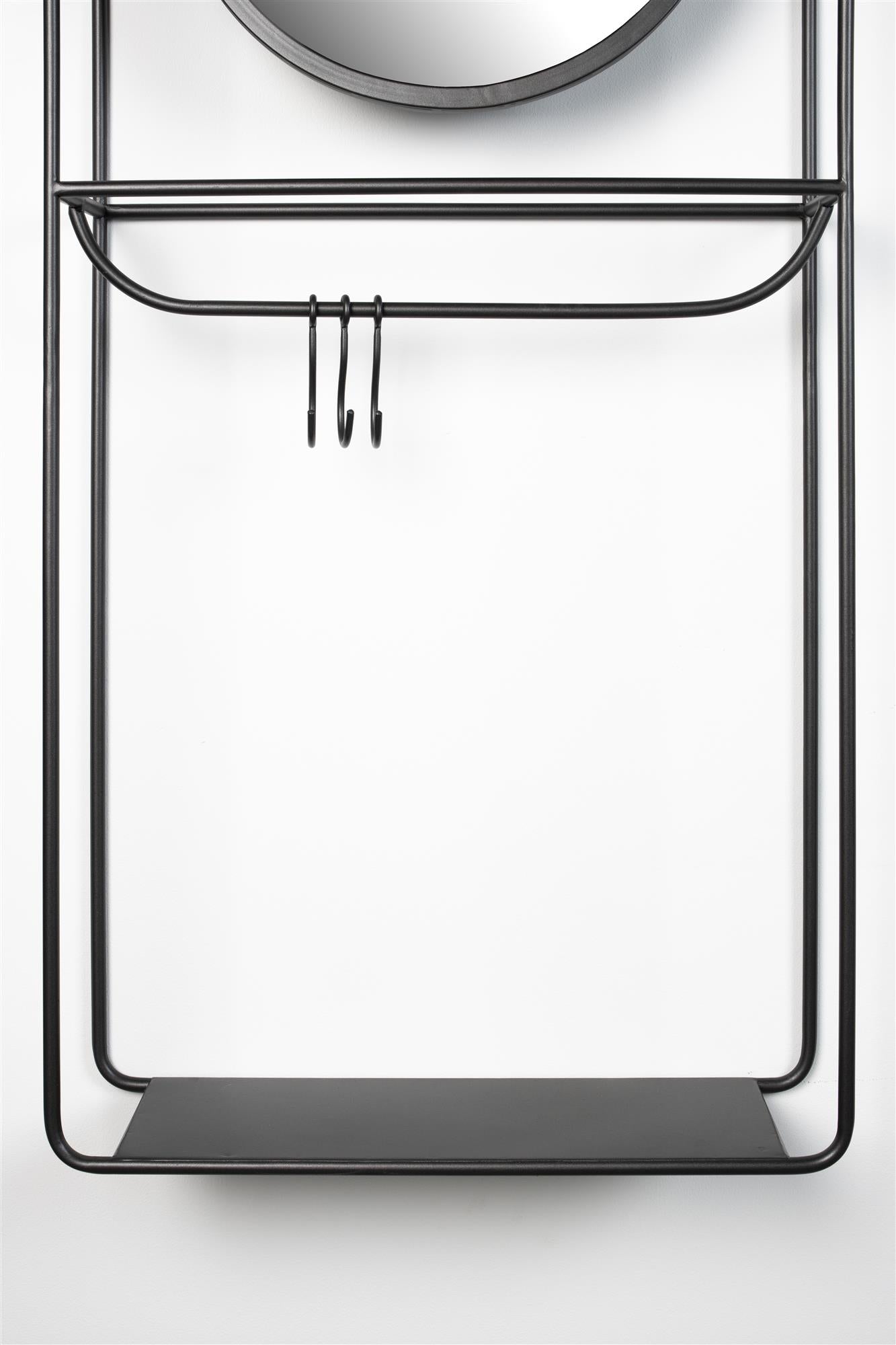 Wall-mounted coat rack with mirror DUCO black