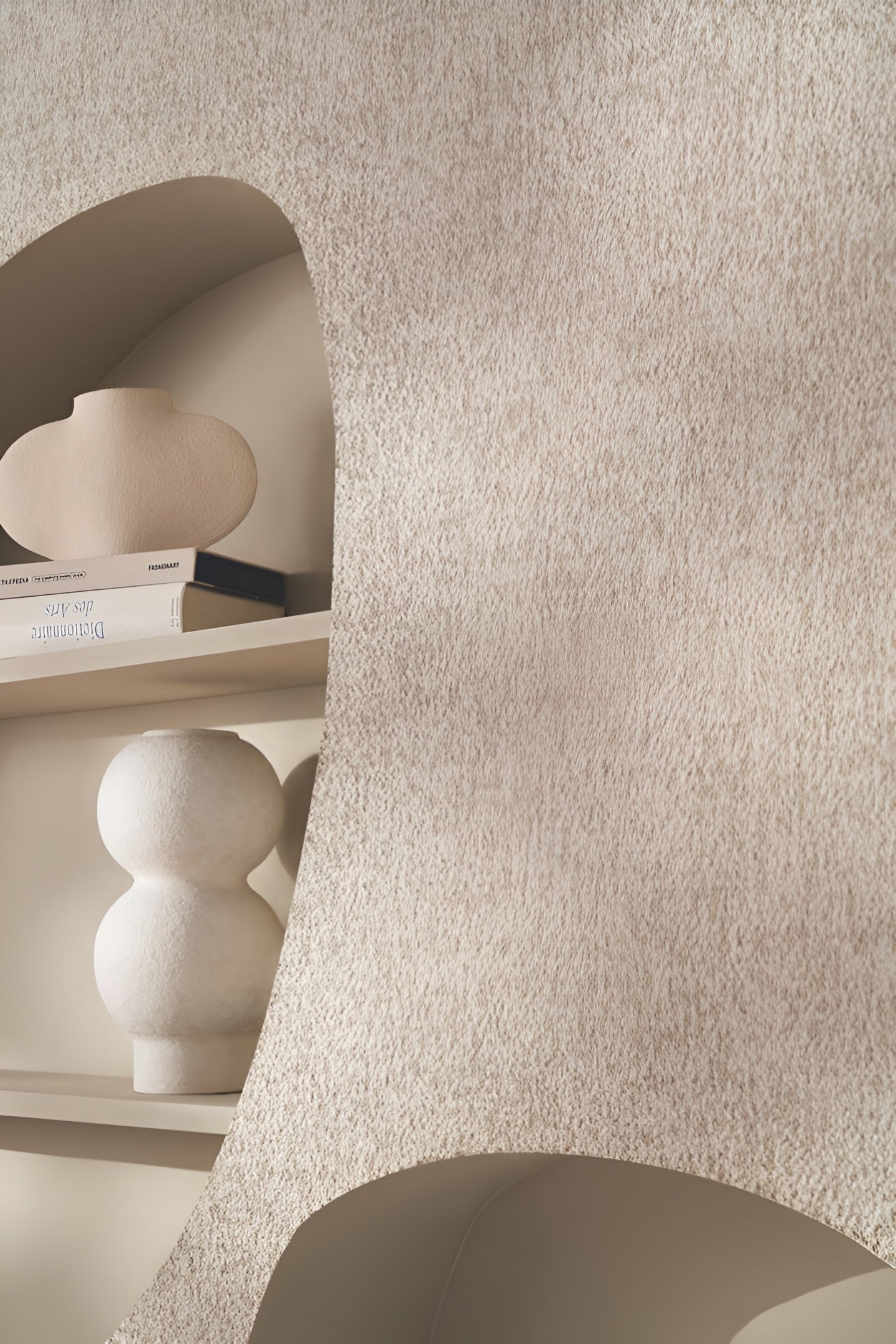 Exquisite Structural Textile Wallpaper Boucle - Gray Linen