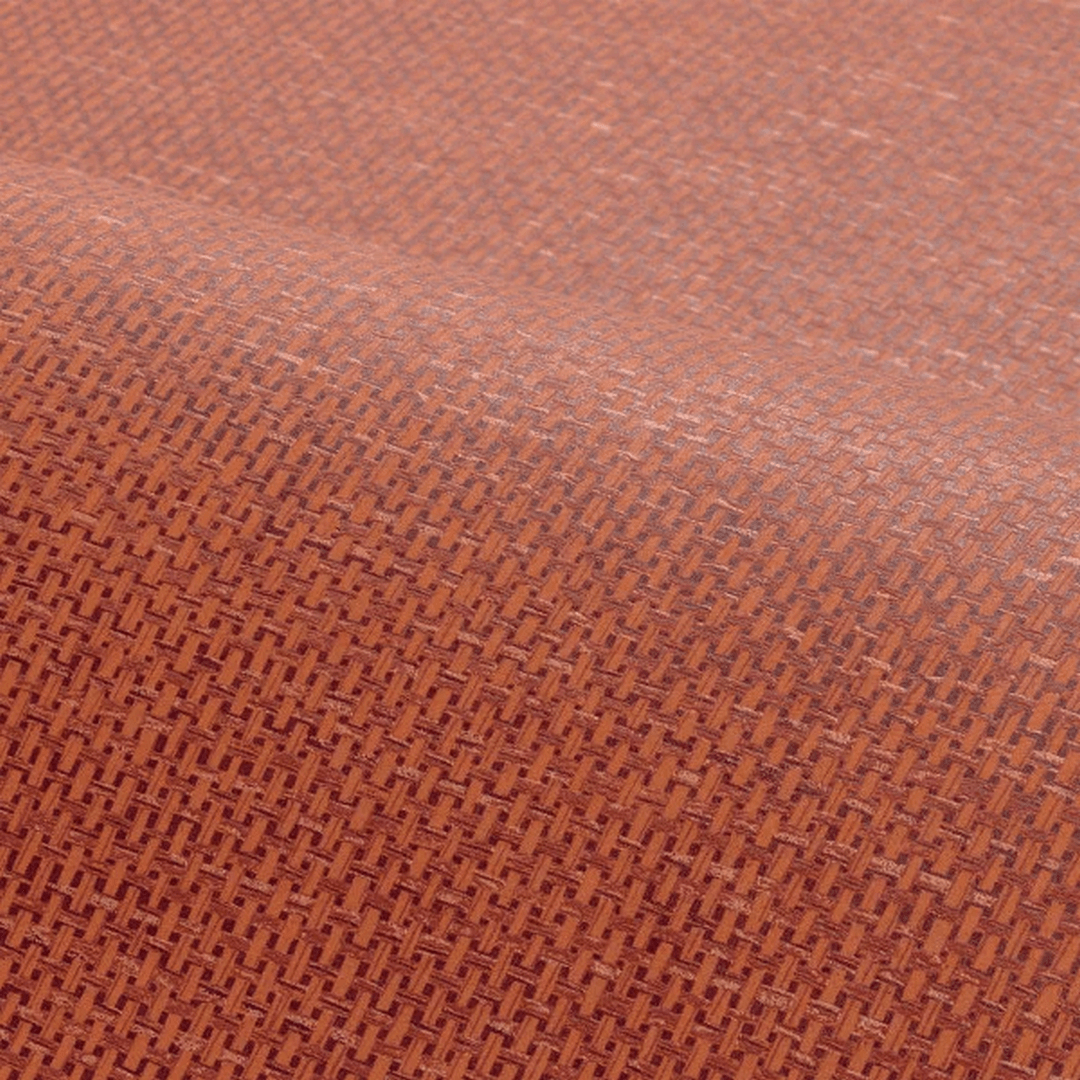 Structural wallpaper imitating raffia VANNORA - ORANGE BRÛLÉ copper orange