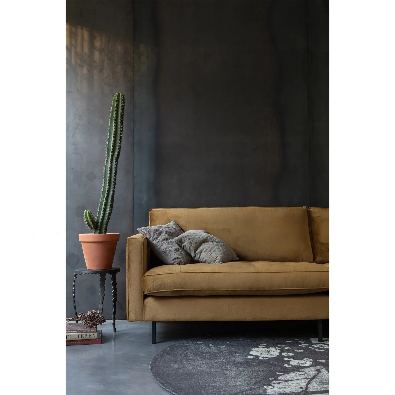 Sofa aksamitna 3-osobowa RODEO CLASSIC morski – Woood