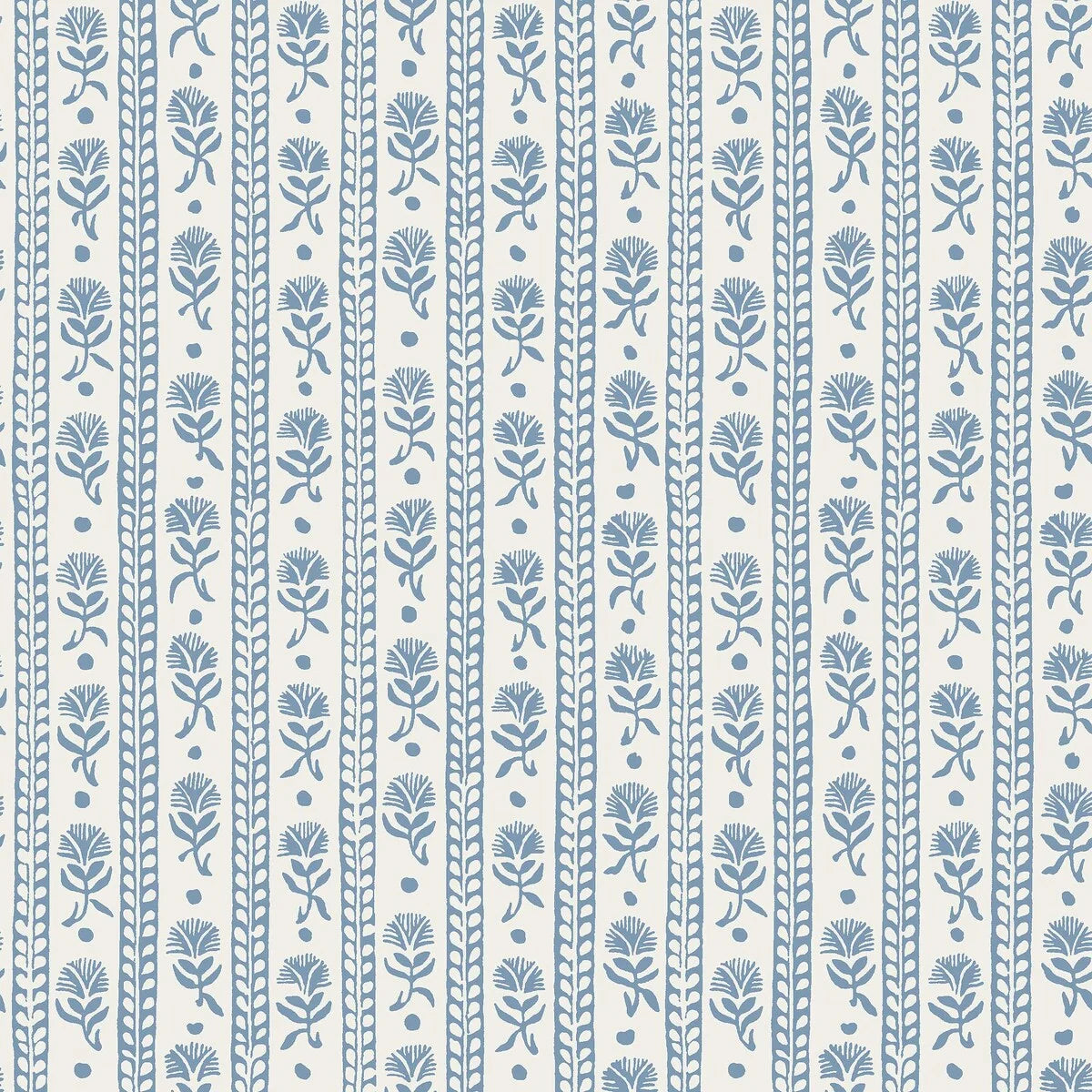 Vlies-Tapete mit pflanzlichem Muster NEJKILERAND blau mit Weiß