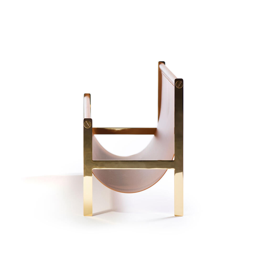 Zeitungsständer PORTARIVISTE cognacfarbenes Leder