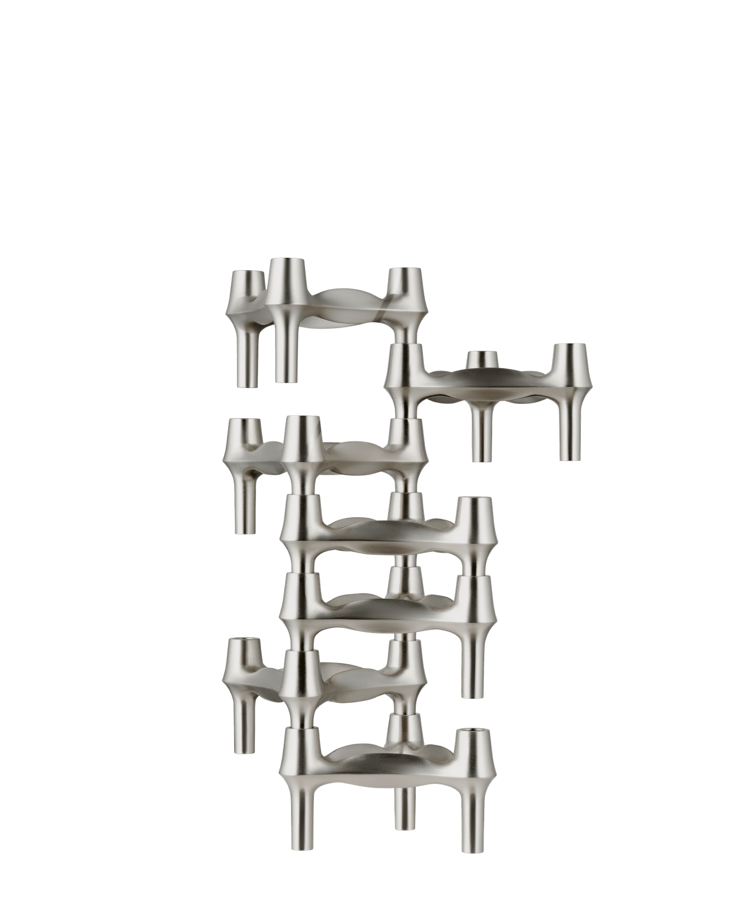 Set von Kerzenhaltern BMF gebürstetes Chrom