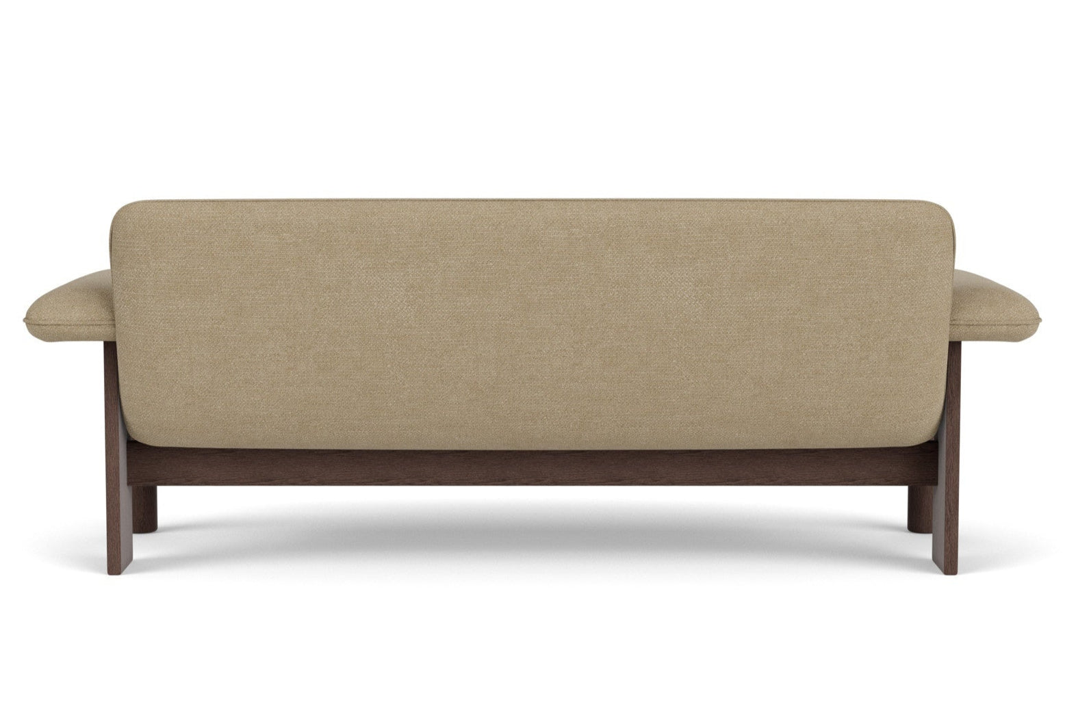Sofa BRASILIA beige mit dunklem Eichenfuß